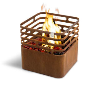 CUBE Fire Basket, cortenstål